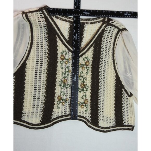 Cider Crochet Embroidered Sheer Sleeve Crop Top Size 4XL Lace Boho - Picture 15 of 15